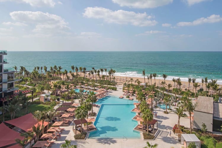 Aerial view of swimming pool and beach